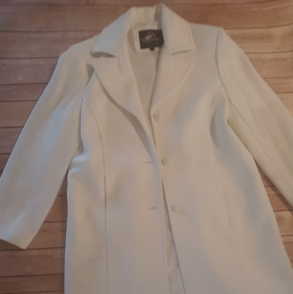 Cream color mid ladies trench coat